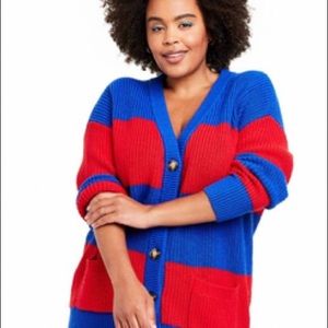 La Ligne x Target Rugby Stripe Cardigan Blue/Red